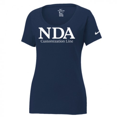 Nike Women's Dri-FIT Cotton/Poly Scoop Neck Tee (Navy)